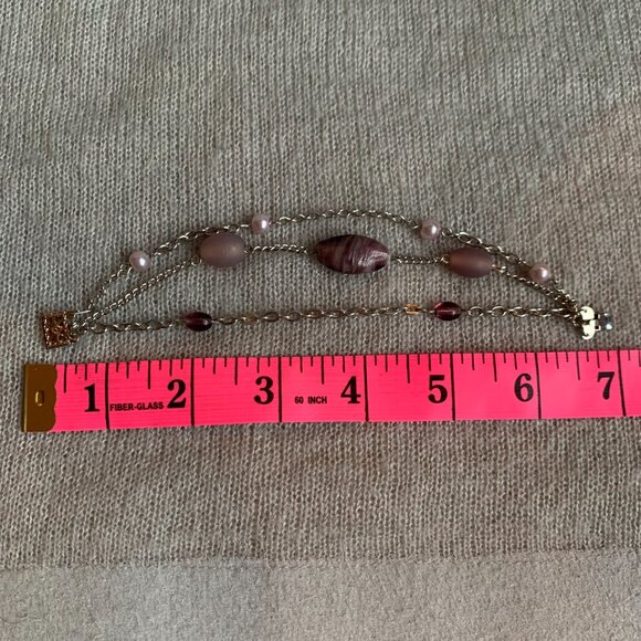 2x14$ โ๏ธ โ๏ธ CREATION - Bracelet beads chains Violet & pink pearls - Picture 6 of 6
